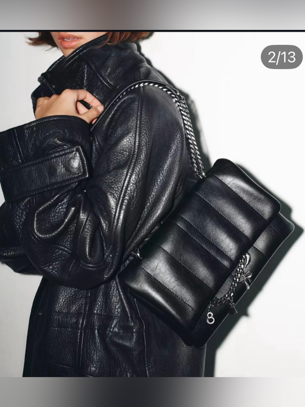 🔥🔥Zar Black Quilted Shoulder Bag with Chain Strap